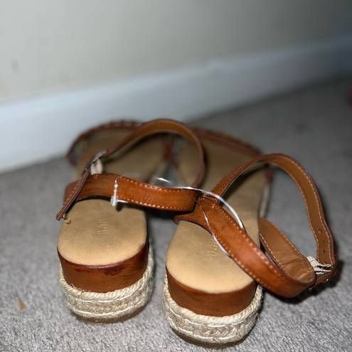 Bamboo  espadrille platform sandal size 8 bohemian multicolor beachy