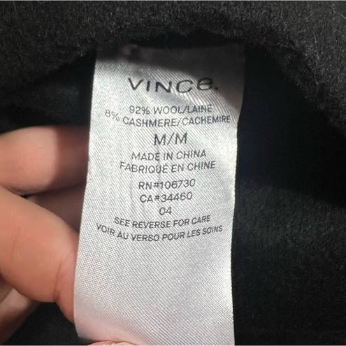 Vince  Reversible Two Face Wool-Cashmere Open Placket Coat black Sz M