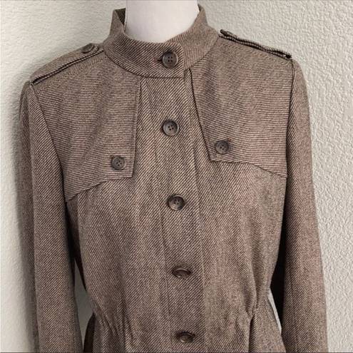 Classiques Entier  Woman’s Wool Blend Brown Tweed Coat Size Medium