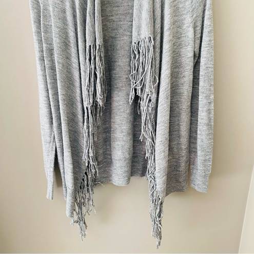 Rebecca Taylor  Open Front Fringe Cardigan Gray Sz XS