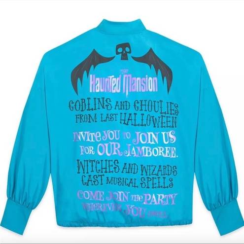 Disney  Parks Haunted Mansion Teal Zip Windbreaker Jacket Size Medium M NWT