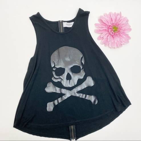 SoulCycle  Logo Skull Cropped Tank Top: Black