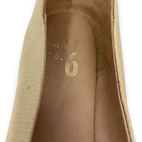 mix no. 6  Tan Gator Pattern Round Toe Flats