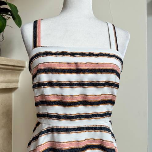 Hutch  Tiffany Striped Jacquard Sleeveless Fit Flare Womens Size 4 Midi Pockets