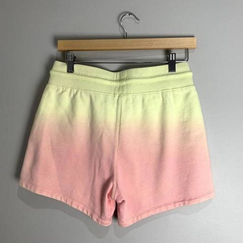 Nicole Miller Womens Sorbet Dip Dye Shirt & Short Lounge Set Yellow Pink Size XS