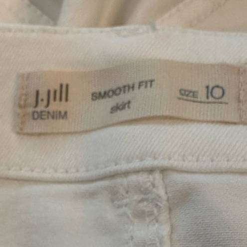 J.Jill  Smooth Fit White Denim Skirt Size 10