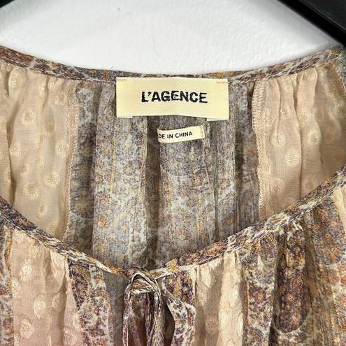 L'Agence L’agence silk blend sheer blouse size XS