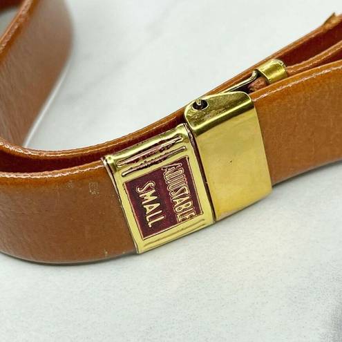 Krass&co Arrow Sales  Vintage Brown Adjustable Cowhide Leather Belt Size Small S Womens