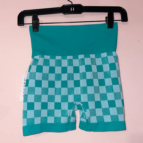 PacSun Turquoise Blue Active Move On Seamless Biker Shorts Size S NWT!