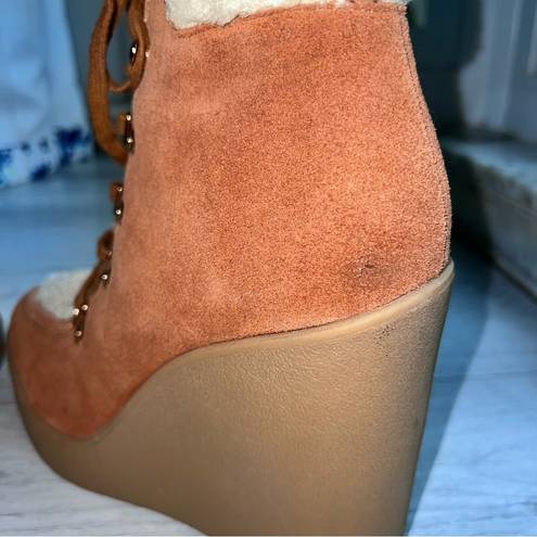 Jessica Simpson Maelyn Wedge Bootie tan/ white size 
 8.5