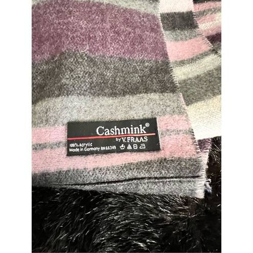 V. Fraas Plaid striped infinity scarf acrylic cashmink 