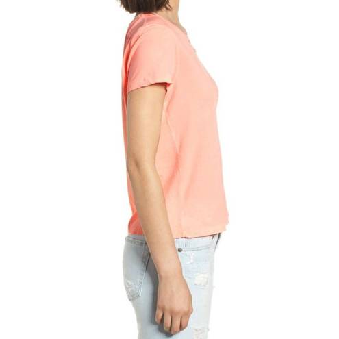 n:philanthropy Abigail Deconstructed Tee Coral Distressed Destroyed Cut-Out Top