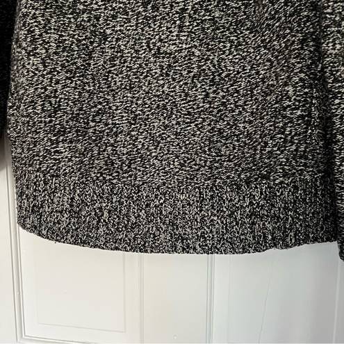 Aritzia  TNA Gray White Telluride Wool Zipper Sweater Shawl Collar Size Small