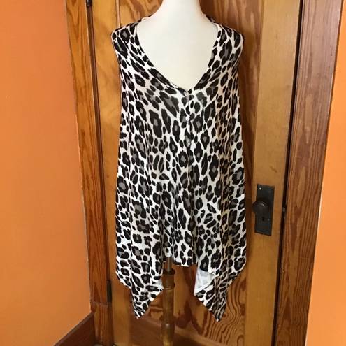 Chico's  Layla Leopard Print Poncho Cover up