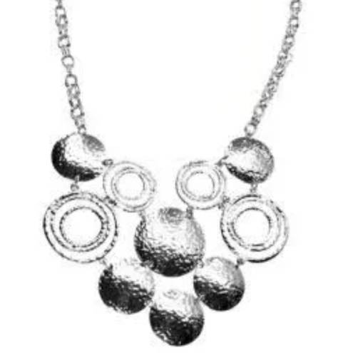 infinity New Directions necklace  circles silvertone lobster claw New OS