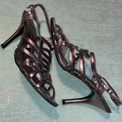 Apt. 9  sling back stiletto Payton Pewter sandals, size 8.5