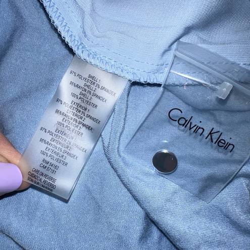 Calvin Klein  sleeveless pleated blouse Light Blue XL NWT