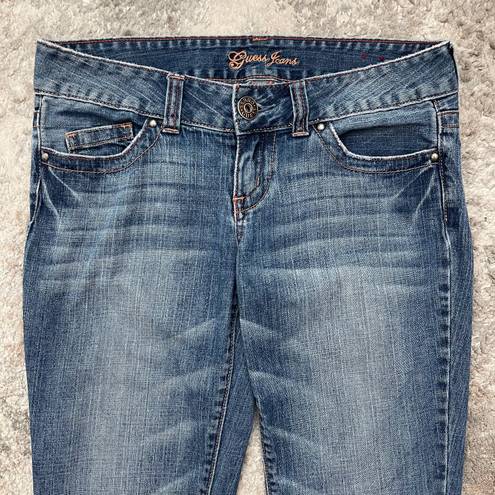 GUESS Vintage Y2K Faded Low Rise Studded Pockets Slim Straight Leg Jeans