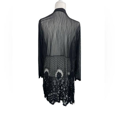 Black Witchy Boho Sheer Lace Long Sleeve Cardigan Duster size M/L Size L