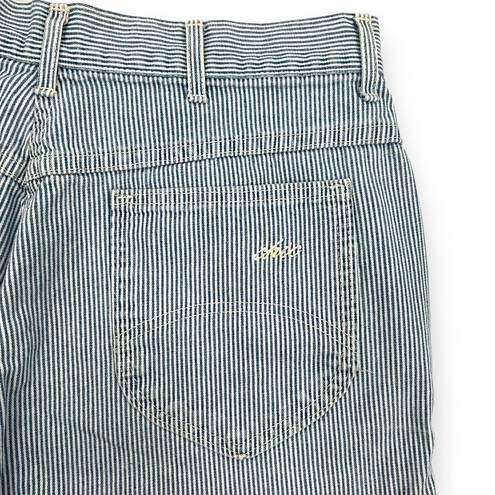 Bermuda Vintage Chic High Rise Blue & White Stripe Denim 14”  Shorts Size 32”