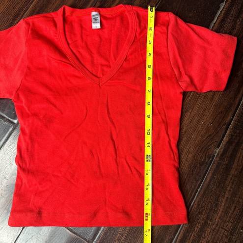 Los Angeles Apparel Cotton crop top red tee shirt  basic casual