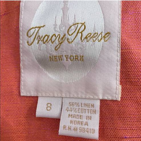 Tracy Reese orange linen blend coat with pink sheen / 8 / NEW WITH TAGS