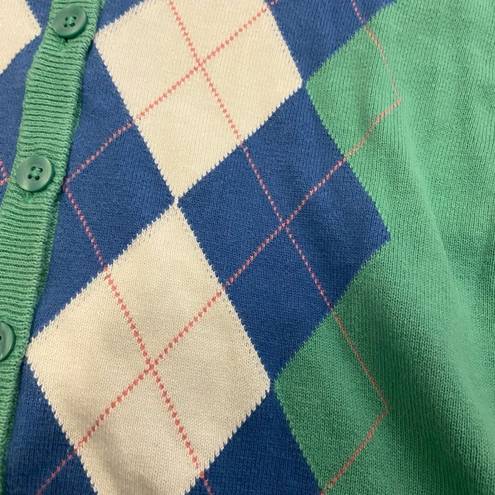 Krass&co G H Bass &  Preppy green argyle Diamond cardigan sweater