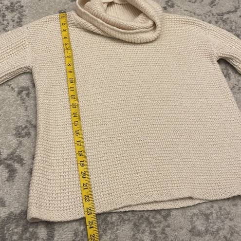 J.Jill  Cream Cowl Neck Knit Sweater Size Small Cotton Blend