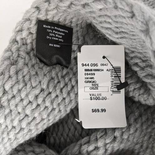 infinity Saks off Fifth Knit  Cowl Neck Scarf Grigio Gray