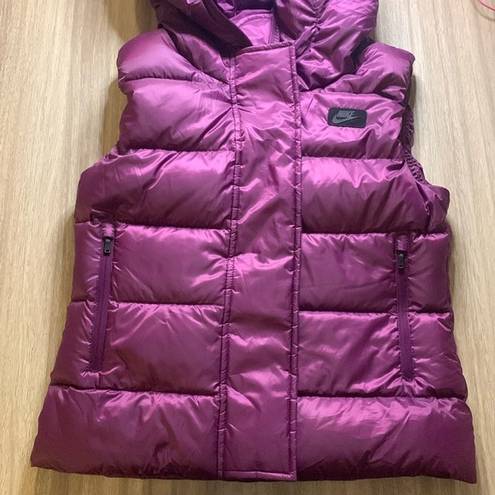 Nike  Hooded Duck Down Puffer Vest Size Small!