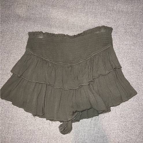 American Threads Green Ruffle Mini Skort Size Small