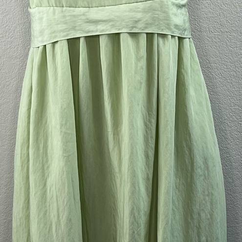 Vince  Sweet Grass Green Bow-Back Pleated Square Neck Midi Dress Medium NWT