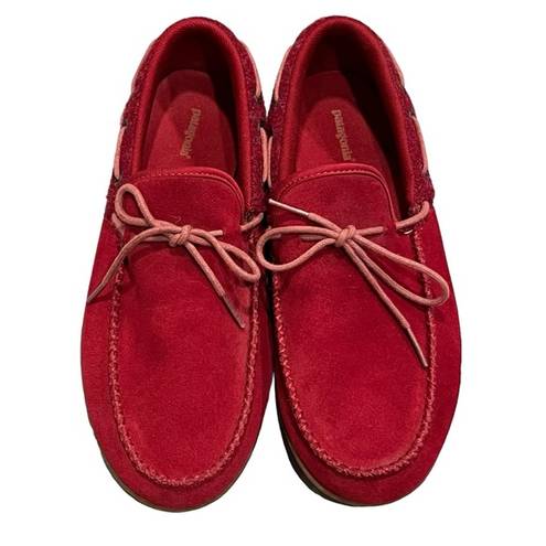 Patagonia Women’s  Waxed Red Kula Suede Moccasins Size 7