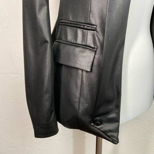 Guess  Black Shiny Open Front Blazer Jacket 0