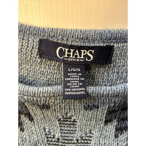 CHAPS Chap's Blue Geometric Aztec Design - Pull Over Short Sleeve Sweater Vest Large