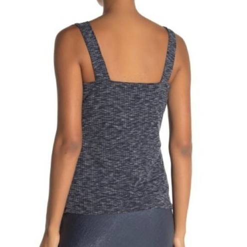 Bobeau NEW NWT  Ribbed Marl Tank Navy Blue White Sleeveless Square Neck Top Small