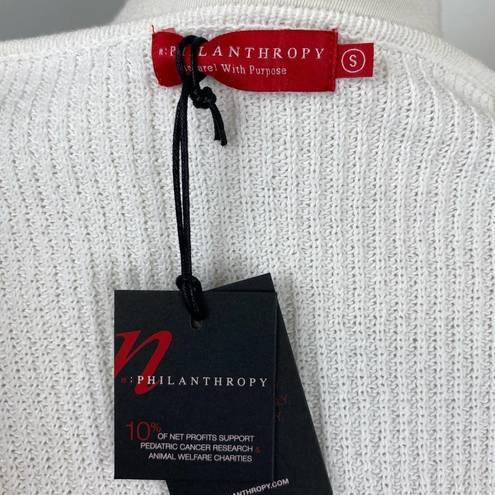 n:philanthropy NEW  White Knit Open Cardigan Small