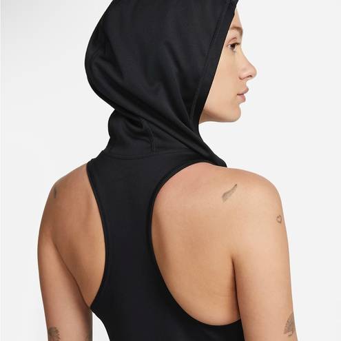 Nike  Solid Hooded Swim Cover-Up in Black UPF+ Protection Size XSmall NWT