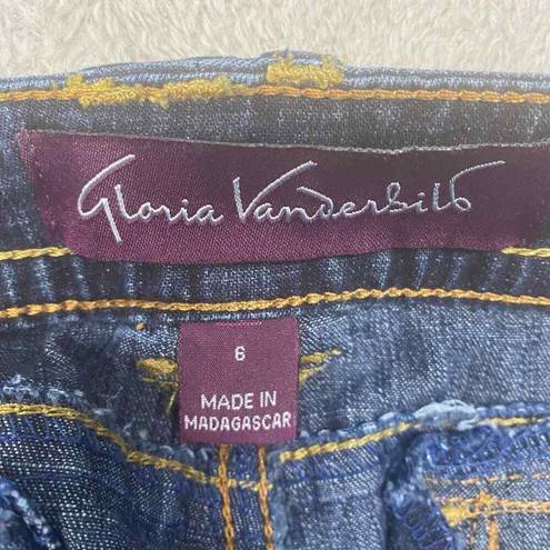 Gloria Vanderbilt  Shorts Womens 6 Blue Denim Jean Mid Rise Distressed Dark Wash