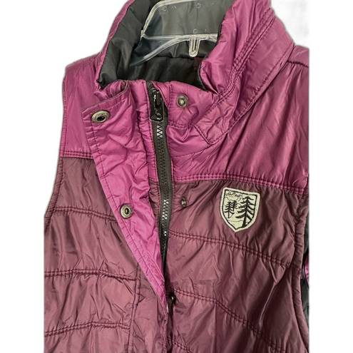 American Eagle  Womens Vest Puffer Quilted Full Zip Snaps Lined Pockets Purple M