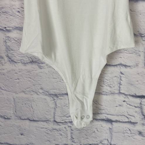 Naked Wardrobe  white scoop neck body suit small