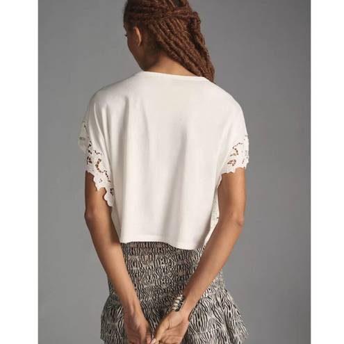 Pilcro Anthropologie White Eyelet Tee