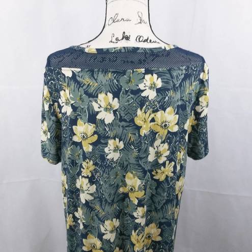 Dress Barn  Blue Hawaiian Tropical Casual Dress XL