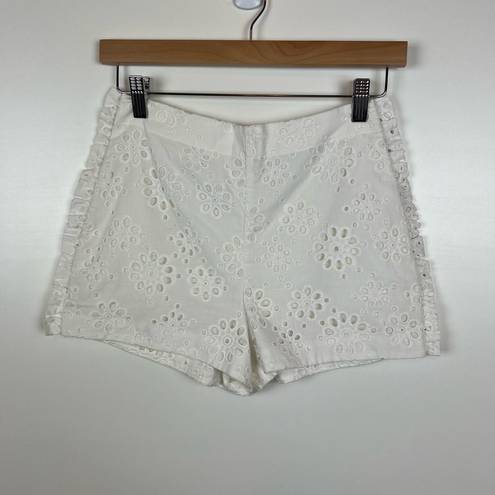 LPA  High Waist Short With Side Ruffles in White Size X-Small