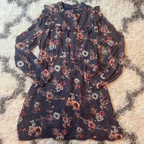 Lost + Wander Wander Cassidy Navy Blue Floral Print Mini Dress