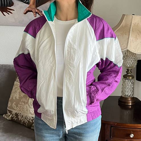 JC Penny  vintage USA Olympics windbreaker jacket white green purple Small