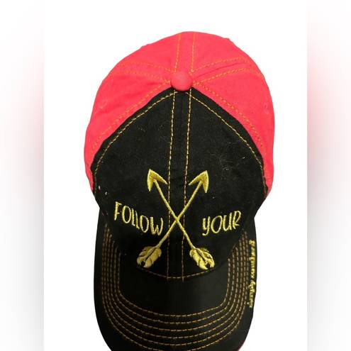 Simply Southern  Follow Your Arrow pink and black Adjustable Hat