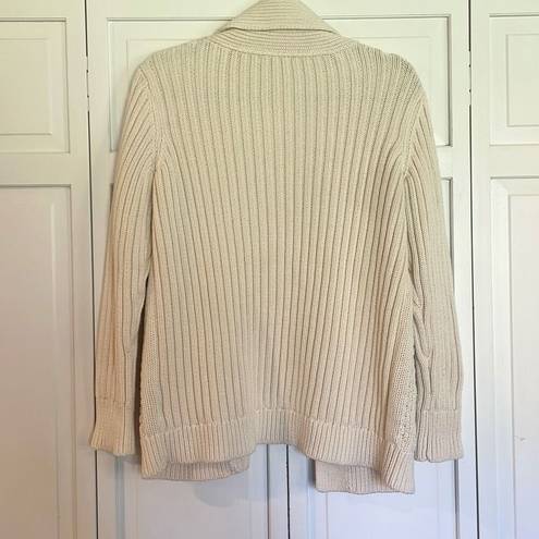 Talbots  cream cableknit shawl neck cardigan size mp