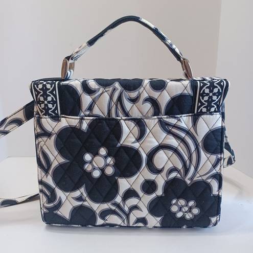 Vera Bradley  JULIA Satchel in Night & Day Crossbody Strap Black and White