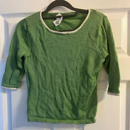 Oscar de la Renta Vintage Oscar  green knit top